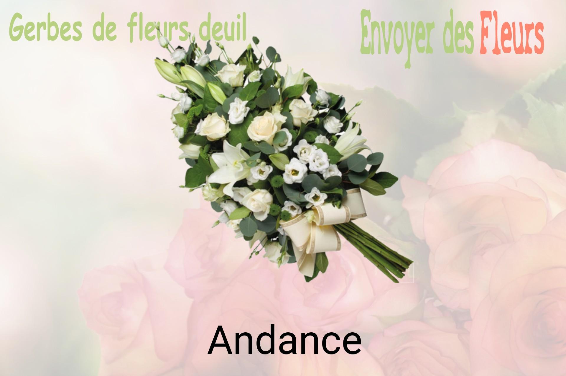 Gerbe de fleurs de deuil livrée à Andance